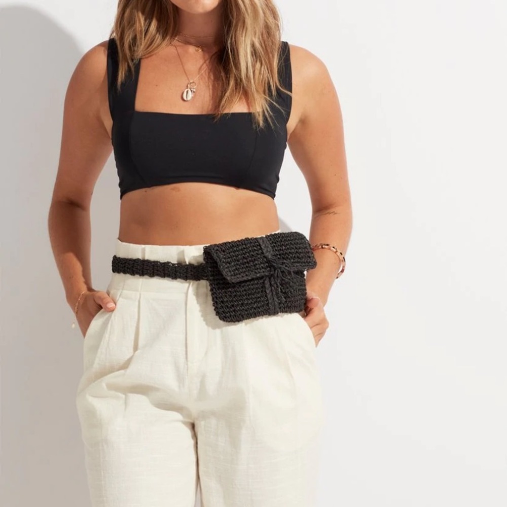 L*Space Debby Fanny & Clutch Black Rattan